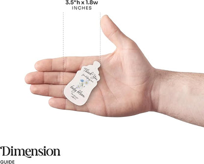 Baby Bottle Shaped Seed Paper – 15 Blue Baby Shower Favors for Guests with Wildflower Seeds, Writable & Plantable, Gender Reveal, Birthday Gifts for Guest