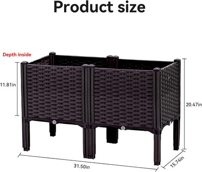Raised Garden Bed with Legs, Large Planter Box Raised Garden Beds Outdoor, Rectangular Elevated Planter Box for Gardening Vegetables, Flowers, Fruits and Plants, 31.5"(L) x 15.7"(W) x 20.4"(H)