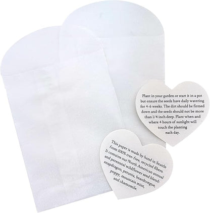 15 Sets of Heart Planting Guide with Glassine Envelopes – Perfect for Seed Paper Products, Wedding Favors, and Gift Sets