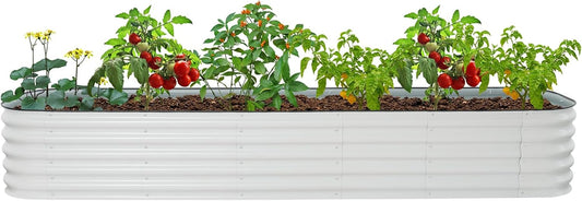 Galvanized Raised Garden Bed Kit, Large Oval Metal Deep Root Planter Box for Outdoor Gardening Planting Plants Vegetables Flower Herb (9.35ft)