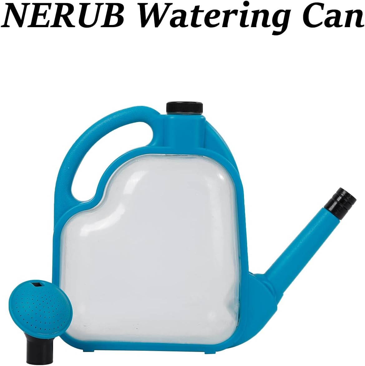 4L Foldable Clear Plastic Watering Can with Rotating Nozzle Long Spout Ideal for Indoor and Outdoor Gardening -Blue