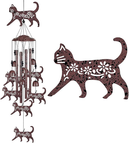 Outdoor Cats Wind Chimes Decoration - Mobile Cat Wind Catcher, Music Wind Chimes, Garden Wind Chime, Blessing Windchime, Kitten Wind Bells for Home, Balcony, Tree, Festival Garden Decor, Gifts for Mom