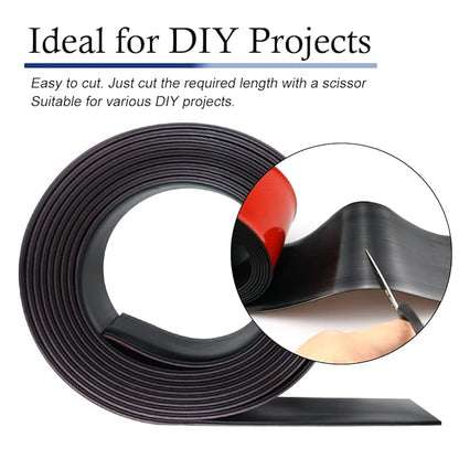 Neoprene Rubber Strips Self Adhesive Solid Rubber Sheets, Rolls & Strips for DIY Gaskets Crafts Pads Seals Warehouse Flooring Neoprene Sheet with Adhesive Backing (3" Wide x 1/5" Thick x 20' Long)