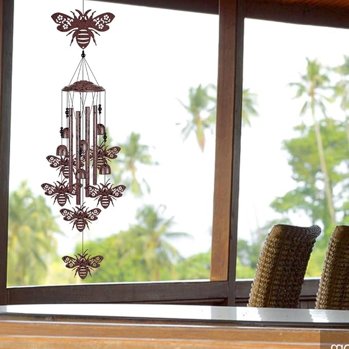 37" Bees Wind Chimes Outdoor Decoration, Memorial Wind Bells, Mobile Chimes, Blessing Wind Chime, Romantic Wind Catcher, Bee Decor, Bee Wind Chimes Gifts for Mom, Home, Balcony, Tree, Festival, Garden