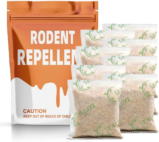 Rodent Repellent Pouches, Rodent Repellent for Car Engines, Mice Repellent Indoor, Natural Peppermint Mouse Repellent, Get Rid of Rodent/Rat & Mice, Safe for Children and Pets - 8P