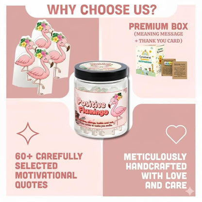 Positive Flamingo Jar With 60 Daily Affirmation Cards, Emotional Support Flamingo, Flamingo Themed Gifts For Women, Flamingo Lover Gifts, Get Well Gifts, Best Friend Gifts, Mental Health Gifts