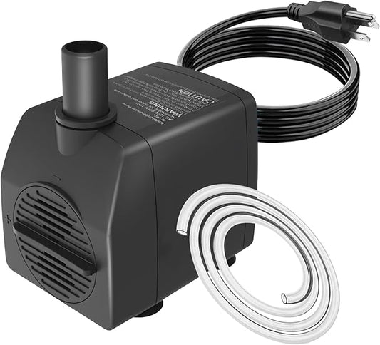 Submersible Pump 200GPH with AUTO-Shut-Off 5.2ft High Lift for Fountains, Hydroponics, Ponds, Aquariums & More