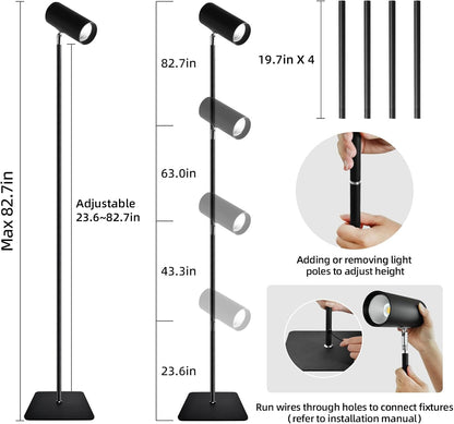 30W Full Spectrum Grow Light, 5000LM High-CRI COB LED Floor Lamp with 6/8/12H Timer, Adjustable Height (28"-83") & Angle, Grow Lights for Indoor Plants, Succulents & Flowers (warm white 4000K)