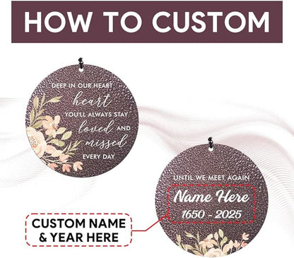 Personalized Wind Chimes, Sympathy Wind Chime, in Loving Memory for Loss of Loved Dad/Mom, Metal Large Memorial Condolences Gifts, Remembrance Wind Chimes for Loss of Loved One