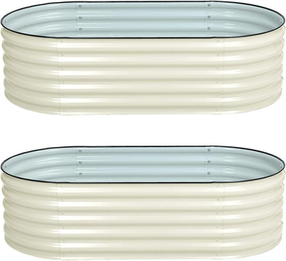 BPS 2-in-1 Metal Raised Garden Bed, 5.3x2.7 FT Galvanized Planter Raised Beds for Vegetables, Flowers 31'' Extra Tall