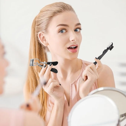 17 Pcs Eyelash Curlers Kit Lash Curler Eyelash Comb Seperator Extension Tweezers Eyebrow Brush Scissors False Eyelashes Applicator Eyebrow Trimmer Silicone Refills Pads for Women(Black)