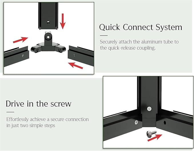 Jocisland 14x9.5x9 FT Outdoor Aluminum Greenhouse with Quick Connect Fittings, 6 FT Height Double Doors with Hook, Hybrid Polycarbonate Walk-in Greenhouse for Backyard, Black