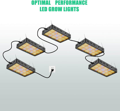 LED Grow Light Dimmable, 200W Full Spectrum for Indoor Plants with Daisy Chain Function