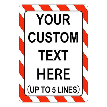 Custom Sign Outdoor 18x12 Inches Vertical, Metal Gate Sign Personalized for Outside, Customized for Home, Office, Garage, Porch, Delivery Signage, .040 Aluminum, Rust Free, Waterproof(Color-border)
