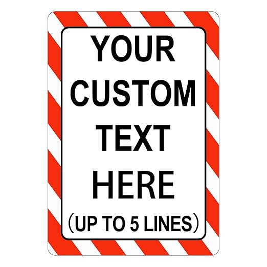 Custom Sign Outdoor 18x12 Inches Vertical, Metal Gate Sign Personalized for Outside, Customized for Home, Office, Garage, Porch, Delivery Signage, .040 Aluminum, Rust Free, Waterproof(Color-border)