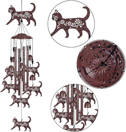 Outdoor Cats Wind Chimes Decoration - Mobile Cat Wind Catcher, Music Wind Chimes, Garden Wind Chime, Blessing Windchime, Kitten Wind Bells for Home, Balcony, Tree, Festival Garden Decor, Gifts for Mom
