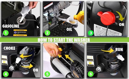 4200PSI Gas Pressure Washer 4.0GPM Gas Power Washer 212CC Gas Powered Washing Machine Commercial High Pressure Washer with 25ft Hose&5 Nozzles for Patio Garden Yard Vehicle,EPA/CARB/ETL