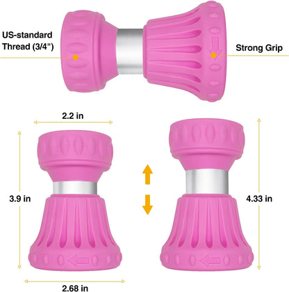 Cyprium Water Hose Nozzle Spray Water Nozzles For Garden Fireman Style Hose Nozzle Outdoor Hose Nozzle Sprayer High Pressure Watertight Connections For Reliable Use In Gardening, Cleaning, Pink