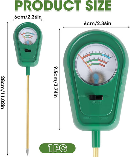 Soil Test Kit, 3 in 1 Soil Moisture Meter/Soil pH Meter/Fertility for Gardening - No Battery Required Large Dial Soil PH Meter Garden, Lawn, Farm, Indoor & Outdoor