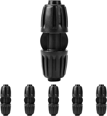 Bonviee 6 Pack 1/2 Inch Drip Irrigation Coupling Connectors, Barbed Lock Tubing Couplers for 1/2” Drip Line, Garden Hose Fittings for Irrigation Systems, Leak-Proof