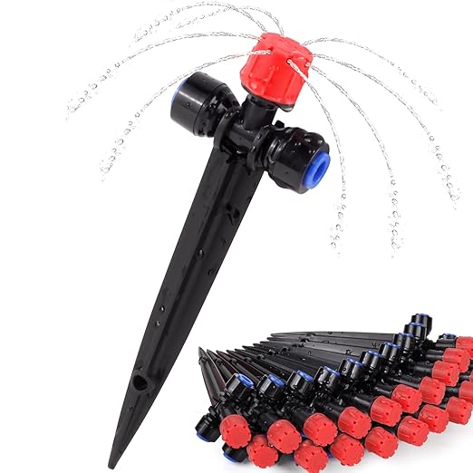 21PCS Adjustable Drip Irrigation Emitters(8-Hole) Kit-Quick Connect for 1/4" Tubing,Dual Adjustment System-Easy to Install Drippers for Precise Garden Watering of Vegetables,Shrubs&Flowers