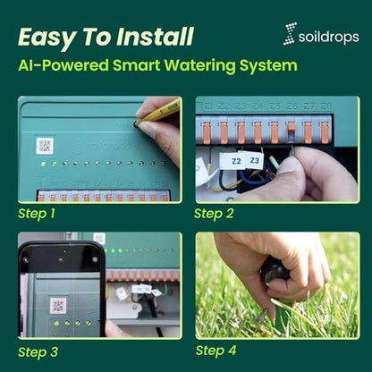 AI Smart Sprinkler Controller, 8-Zone WiFi Irrigation Controller for Indoor & Outdoor Use, DIY Garden & Lawn Watering Kit, App-Based Auto Watering