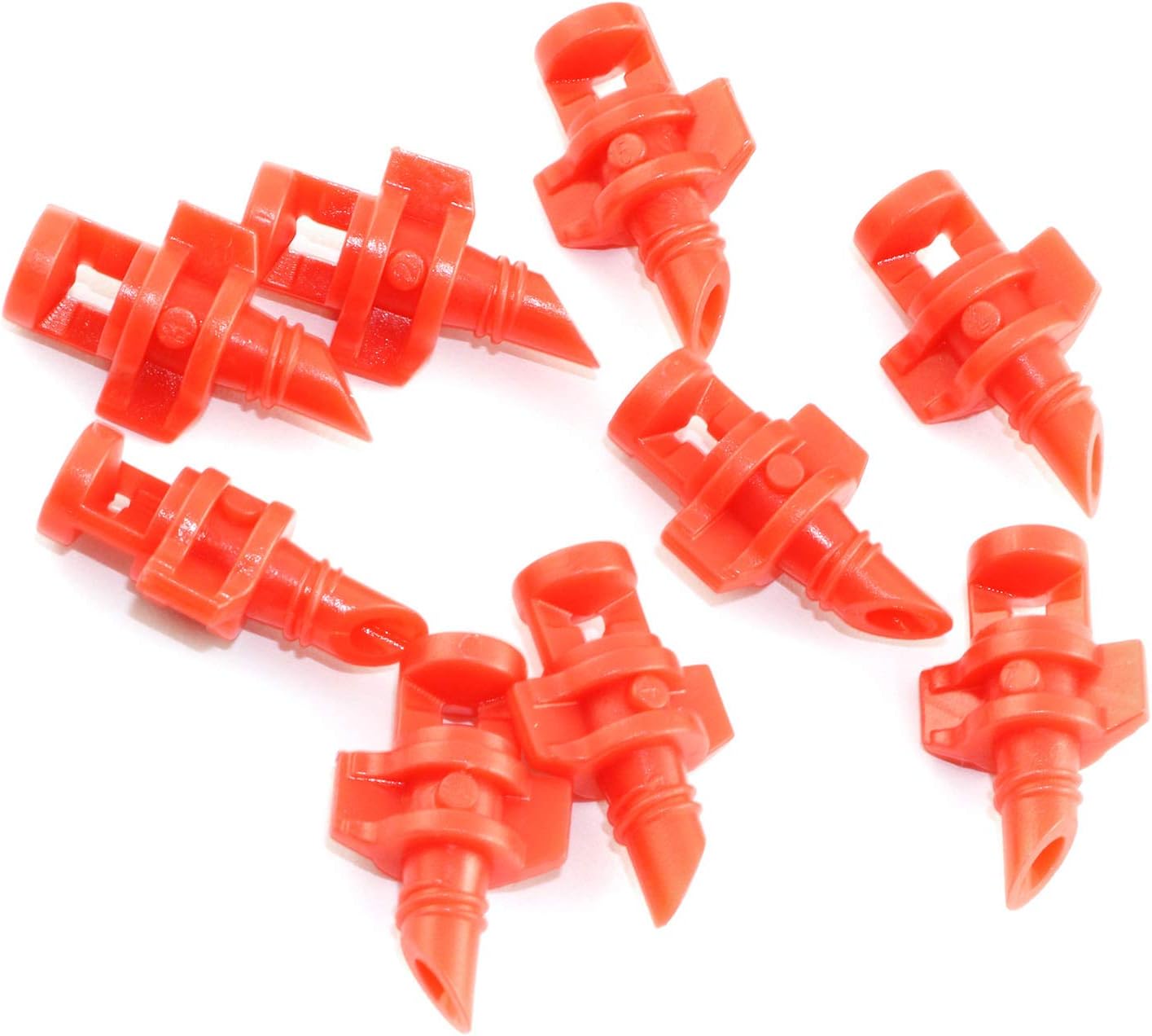 DGZZI 40pcs Sprayer 360 Degree Micro Garden Lawn Water Sprayer Misting Nozzle Sprinkler Irrigation System for Hydroponic and Aeroponic Misters and Cloners Red