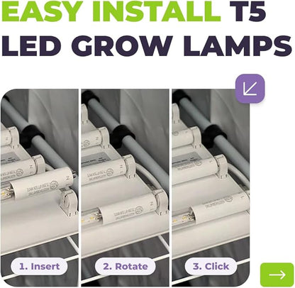 Active Grow 4FT T5 HO LED Grow Light – 4×25W Full Spectrum Panel, Sun White Pro, Daisy-Chainable – Ideal Grow Light for Indoor Plants, Seeds & Starts, T5 Grow Lights Fixture