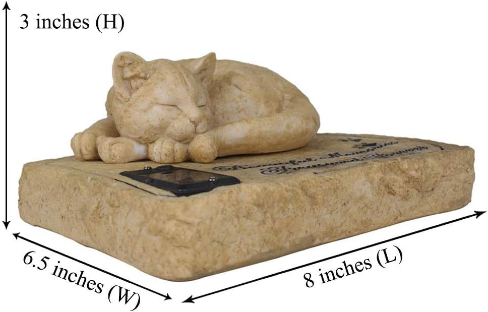 Solar Light Cat Memorial Stone, Cat Grave Markers, Cat Headstone, Cat Memorial Plague, Cat Loss Gift Garden Decor