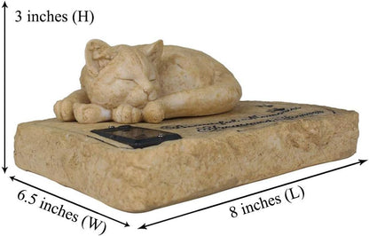 Solar Light Cat Memorial Stone, Cat Grave Markers, Cat Headstone, Cat Memorial Plague, Cat Loss Gift Garden Decor