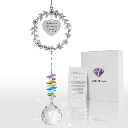Memorial Gifts for Loss of Loved One,Clear Crystal Ball Grief Suncatcher,Rainbow Sympathy Bereavement Gifts,Idea for Loss of Mom Dad Baby Brother Friend Pet