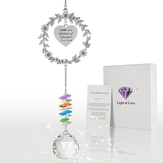 Memorial Gifts for Loss of Loved One,Clear Crystal Ball Grief Suncatcher,Rainbow Sympathy Bereavement Gifts,Idea for Loss of Mom Dad Baby Brother Friend Pet