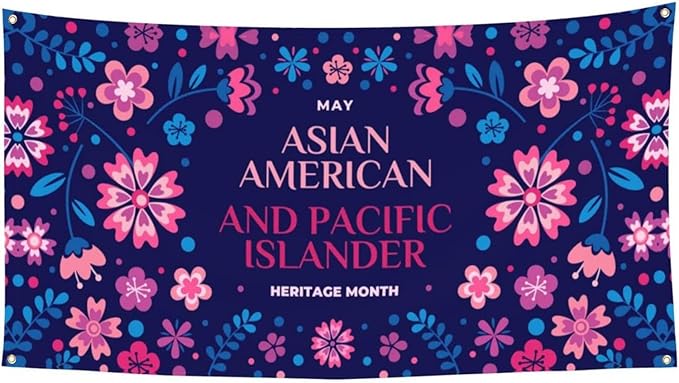 Asian Asian American and Pacific Islander Heritage Month Banner 3 x 6 ft Outdoor Yard Garden Flag Party Decoration Poster