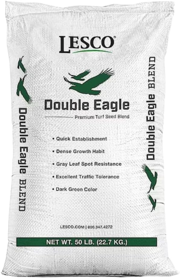 Lesco Double Eagle Rye Grass Seed - 50 lbs. Used for Overseeding Bermuda Grass. 100% Turf-Type Perennial ryegrass-3 Varieties