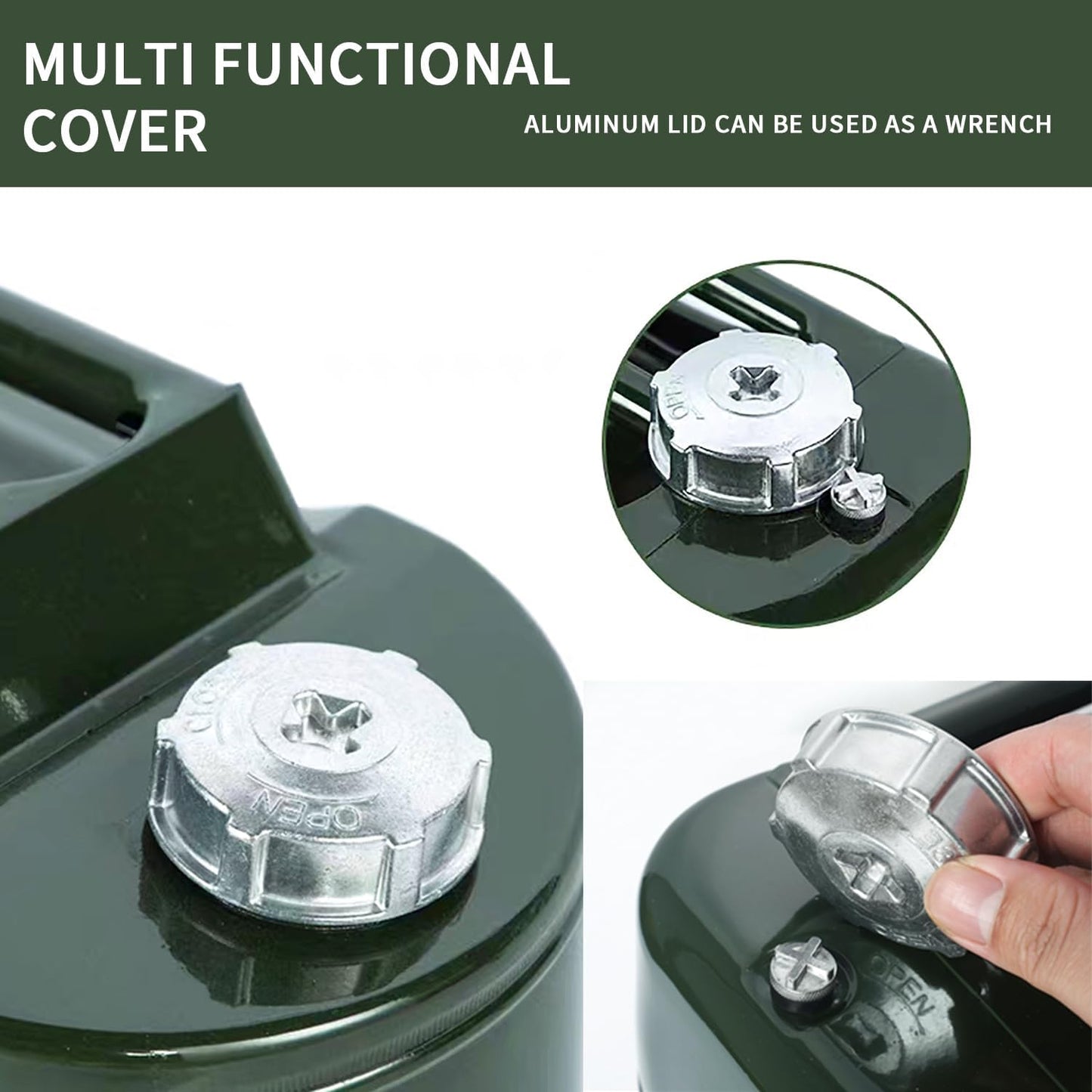 2.5 Gallon Metal Watering Can, with Flexible Spout and Pressure Release Valve, Square Design Safe and Stable, Watering Can for Garden, Water Container Camping (10L）