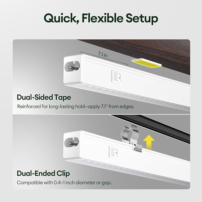 Plant Grow Lights 1FT, Sun-Like Full Spectrum 5000K, 28W(4 x 7W), T5 LED Grow Light Strips for Indoor Plants and Flowers, High PPFD, Linkable, White, 4-Pack