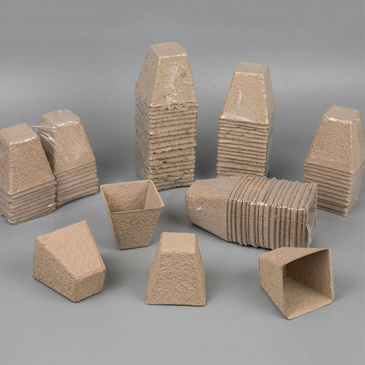 100Pcs Small Growing Pots for Plants Nursery Seedling Planter Square Pots Planting Cups Greenhouse Containers Starting Peat Tray Peat for Cultivation Cup Plant Household Compost