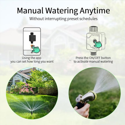 Gray WiFi Sprinkler, 1 Zone Smart Water Timer, Outdoor Hose Timer for Lawns, Yards and Garden (1-1 Zone Smart, Gray
