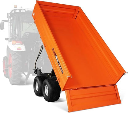 2-Ton Capacity Hydraulic Dumping Heavy-Duty Dump Dumper Cart Agricultural Farm Trailer Cart Mechanical Trailer with Tail Light