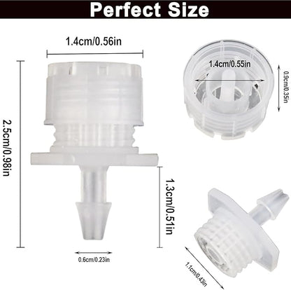 150 Pcs Adjustable Micro Drip Irrigation Sprinklers 1/4 Inch Universal 8-Hole Flow Dripper Garden Irrigation Nozzles for 4mm/7mm Tube Watering System (White)