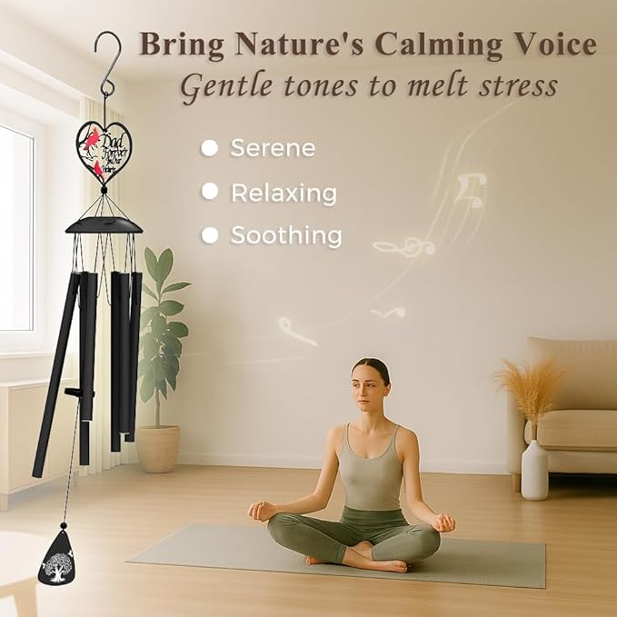 Memorial Gifts for Loss of Dad, 36" Sympathy Wind Chimes for Loss of Father, WindChimes in Memory of a Loved One, Dad, Remembrance/Condolence/Bereavement Gifts in Memory of Father