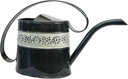 Headwind Willow Black Pearl 0.5 Gallon Galvanized Decorative Metal Garden Watering Can for Indoor & Outdoor Plant Care – Vintage Gardening Plant Watering Can by Robert Allen