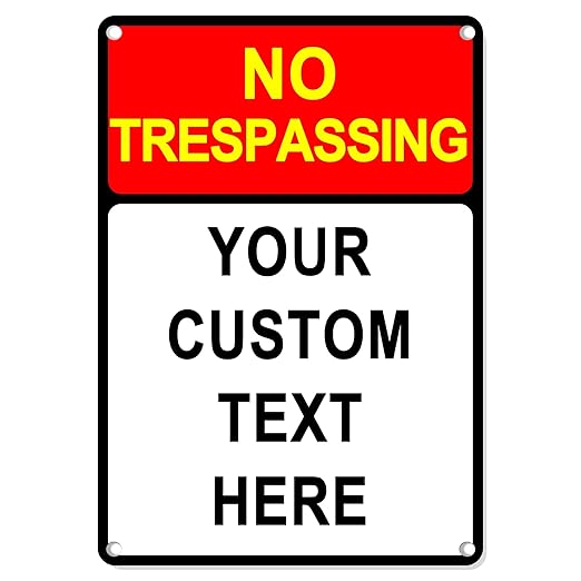 Custom Sign Outdoor 18x12 Inches Vertical, Metal Gate Sign Personalized for Outside, Customized for Home, Office, Garage, Porch, Delivery Signage, .040 Aluminum, Rust Free, Waterproof(Color-Header)