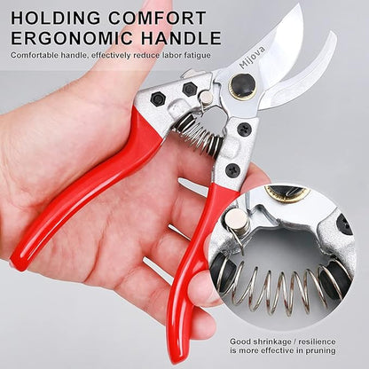 Gardening Scissors, Precision Pruning shears for Branches Shrubs and Vines, High-Carbon SK5 Steel Stays Sharp Longer for Clean Cuts that Promote Plant Health (Gardening Scissors)
