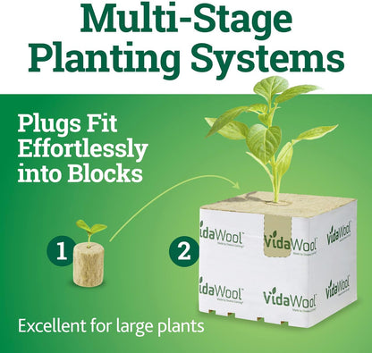 1.5" Seed Starter Plug Tray-Hydroponic Pods-Stone Wool-Rock Wool Cubes for Hydroponics-Plant Starter Plugs-Hydroponics Growing Syste-Garden Supplies for Plant Propagation-50 Count