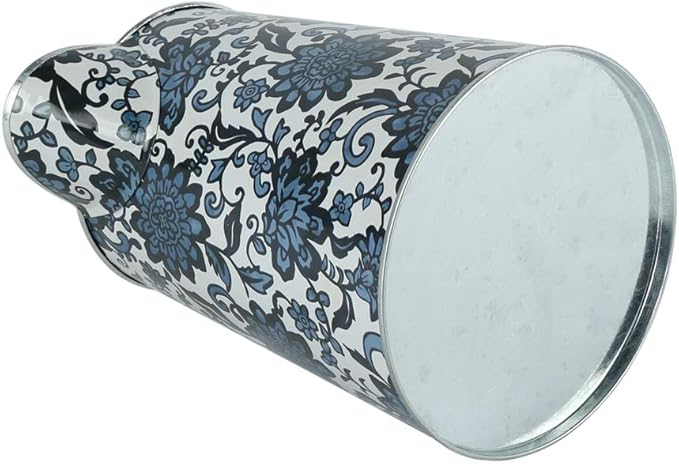 Shabby Chic Watering Can Galvanized Finish Metal Vase Country Rustic Pitcher Primitive Jug Decorative Flower Holder, 7.1" H