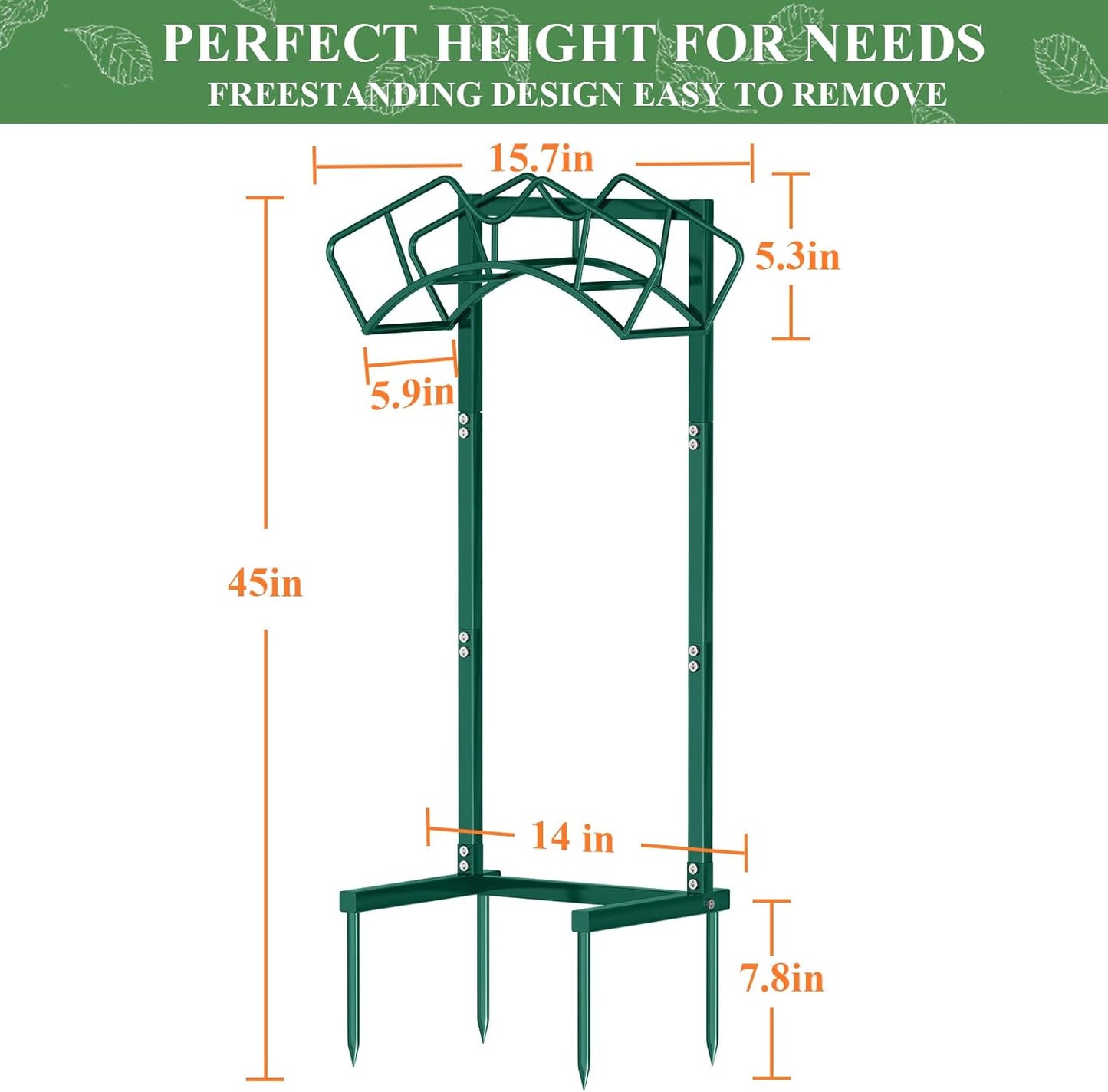 Super Stable Garden Hose Holder, Detachable Water Hose Holders Hose Storage Hold 160-Feet Hose, Water Hose Holder for Outside, Yard, Lawn, Farm (Green)