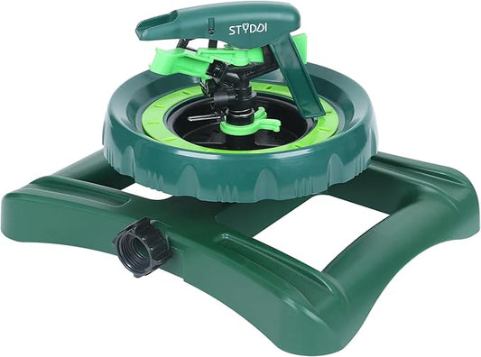 STYDDI Pattern Impulse Sprinkler for Medium to Large Yards, Customizable Watering Pulsating Sprinklers for Yard, Lawn Impulse Sprinkler for Irregular Shapes, Covers up to 5,800 Sq. Ft