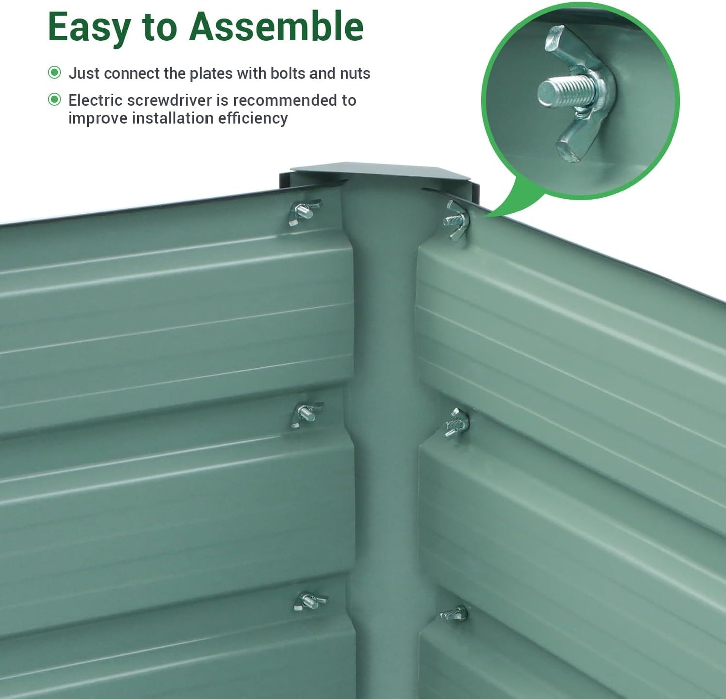 Ohuhu Metal Raised Garden Bed Outdoor 6x3x1.5 FT Reinforced Galvanized Rustproof Colored Steel Planter Boxes for Vegetables, Heavy Duty Raised Beds for Growing Flowers Herbs Succulents