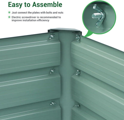 Ohuhu Metal Raised Garden Bed Outdoor 6x3x1.5 FT Reinforced Galvanized Rustproof Colored Steel Planter Boxes for Vegetables, Heavy Duty Raised Beds for Growing Flowers Herbs Succulents